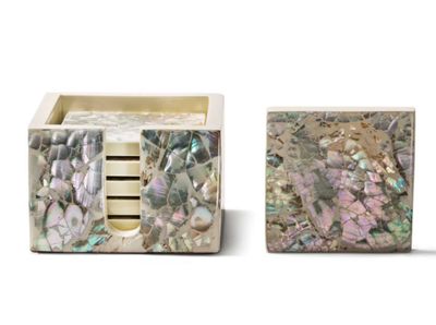 LADORADA Mother of Pearl Natural Coaster Set CO-MP-OV-0505, MPN: CO-MP-OV-0505,