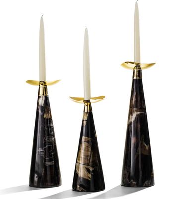 LADORADA Horn Veneer Trio Candle Holder CH-HL-CT-1404, MPN: CH-HL-CT-1404,