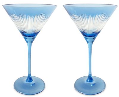 Michael Wainwright Berkshire Blue Martini Set of 2 91BK65, MPN: 91BK65, 810027202093