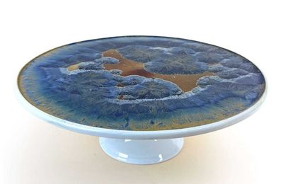 Michael Wainwright Borealis Frost Blue Cake Stand 96BO60, MPN: 96BO60,