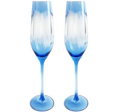 Michael Wainwright Berkshire Blue Champagne Flute Set of 2 78BK65, MPN: 78BK65, 810027202062