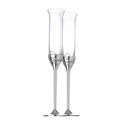 Wedgwood Vera Wang Love Knots Toasting Flutes Silver Set of 2 54735805748, MPN: 54735805748, 442281…