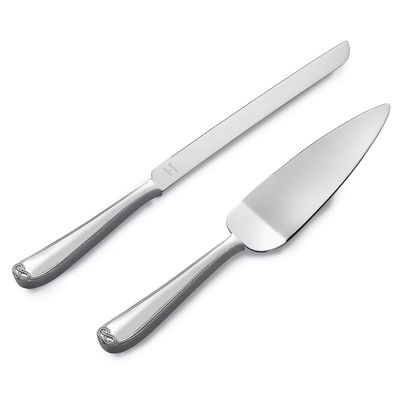 Wedgwood Vera Wang Infinity Cake Knife &amp; Server Silver 2 Piece Set 57005200018, MPN: 57005200018, 9…