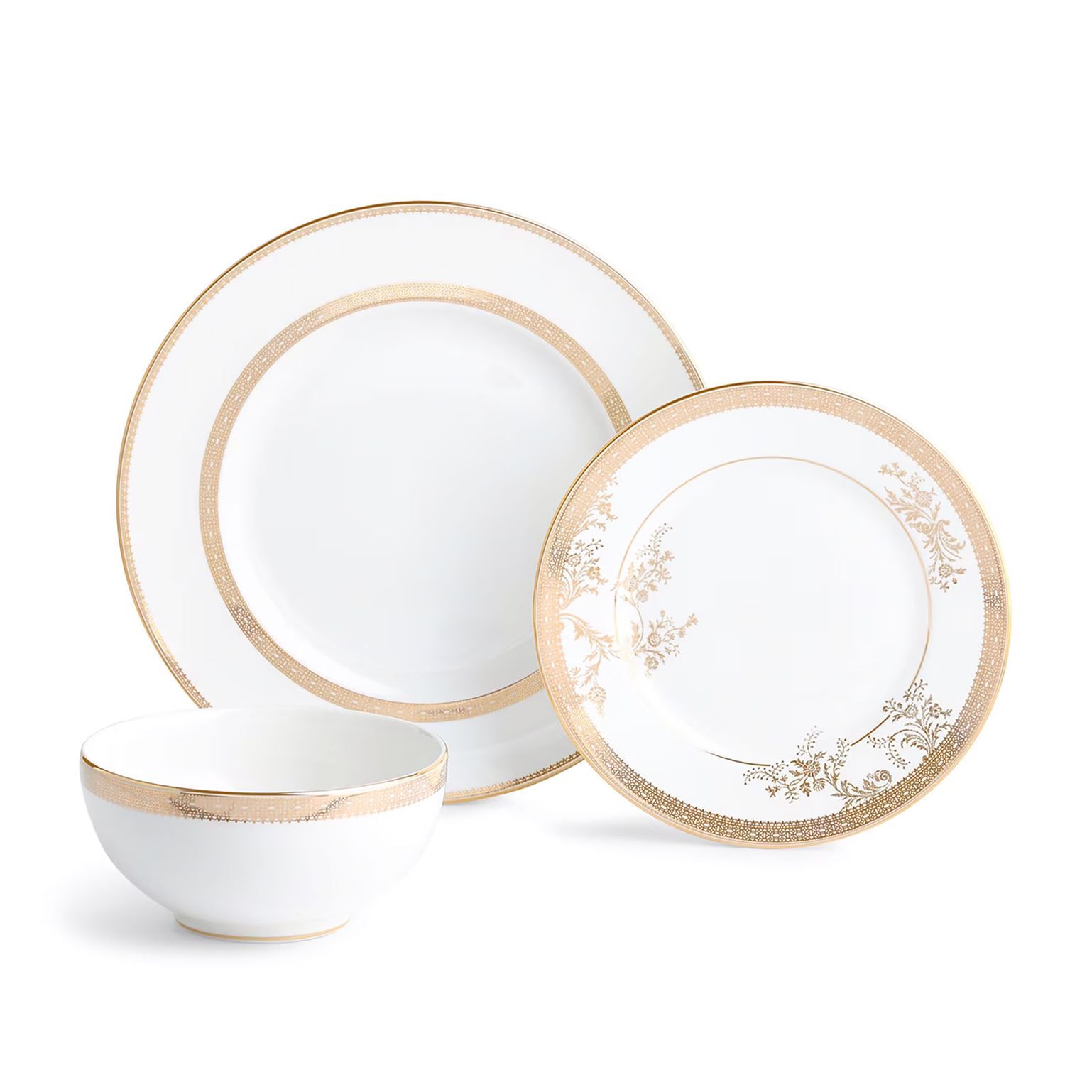 Wedgwood Vera Wang Lace Gold D Inchnerware Set 12 Pieces 1065062, MPN: 1065062, 701587471152
