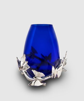 Mary Jurek Butterfly Cobalt Blue Vase BFL006-B, MPN: BFL006-B,