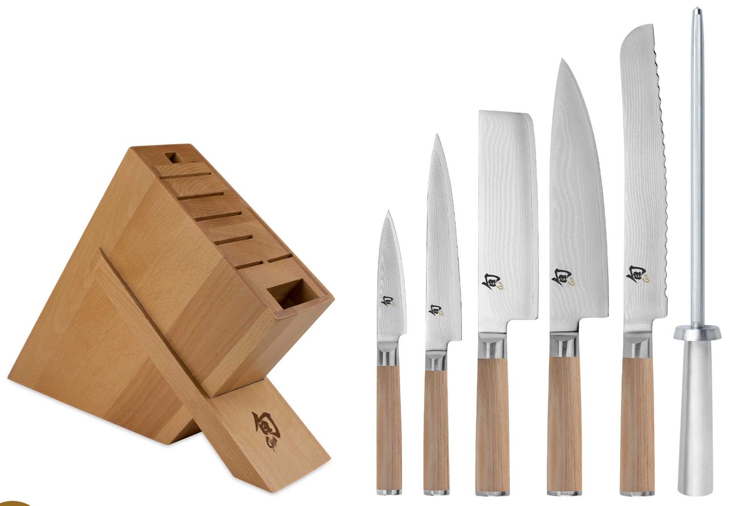 Shun Kai Classic Blonde 7 Piece Knives Block Set  DMS0725W, MPN: DMS0725W, 87171067384