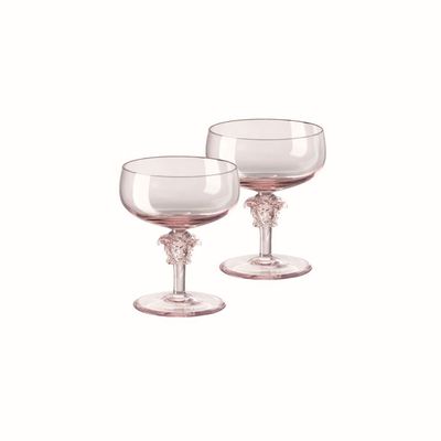 Versace Medusa Lumiere Rose Champagne Saucer Set of Two 10 oz. 69129-321657-48993, MPN: 69129-32165…
