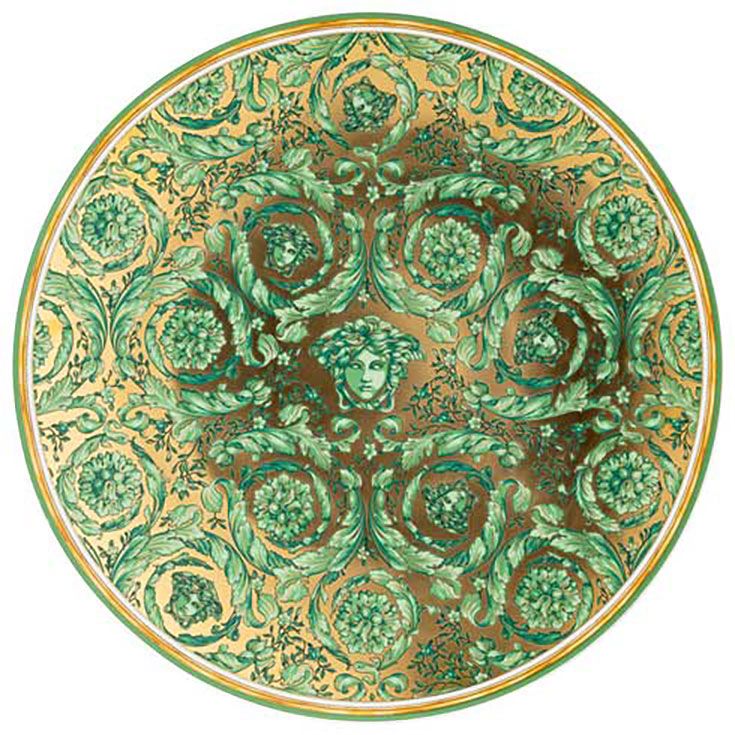 Versace Medusa Garland Green Christmas Plate 11 3/4 Inch 19335-409959-20021, MPN: 19335-409959-2002…