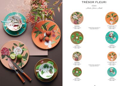 Raynaud Tresor Fleuri Marron Asarum Gift Box For 2 Tea Cups And Saucers Extra 4.49 Inch 0657-37-832…