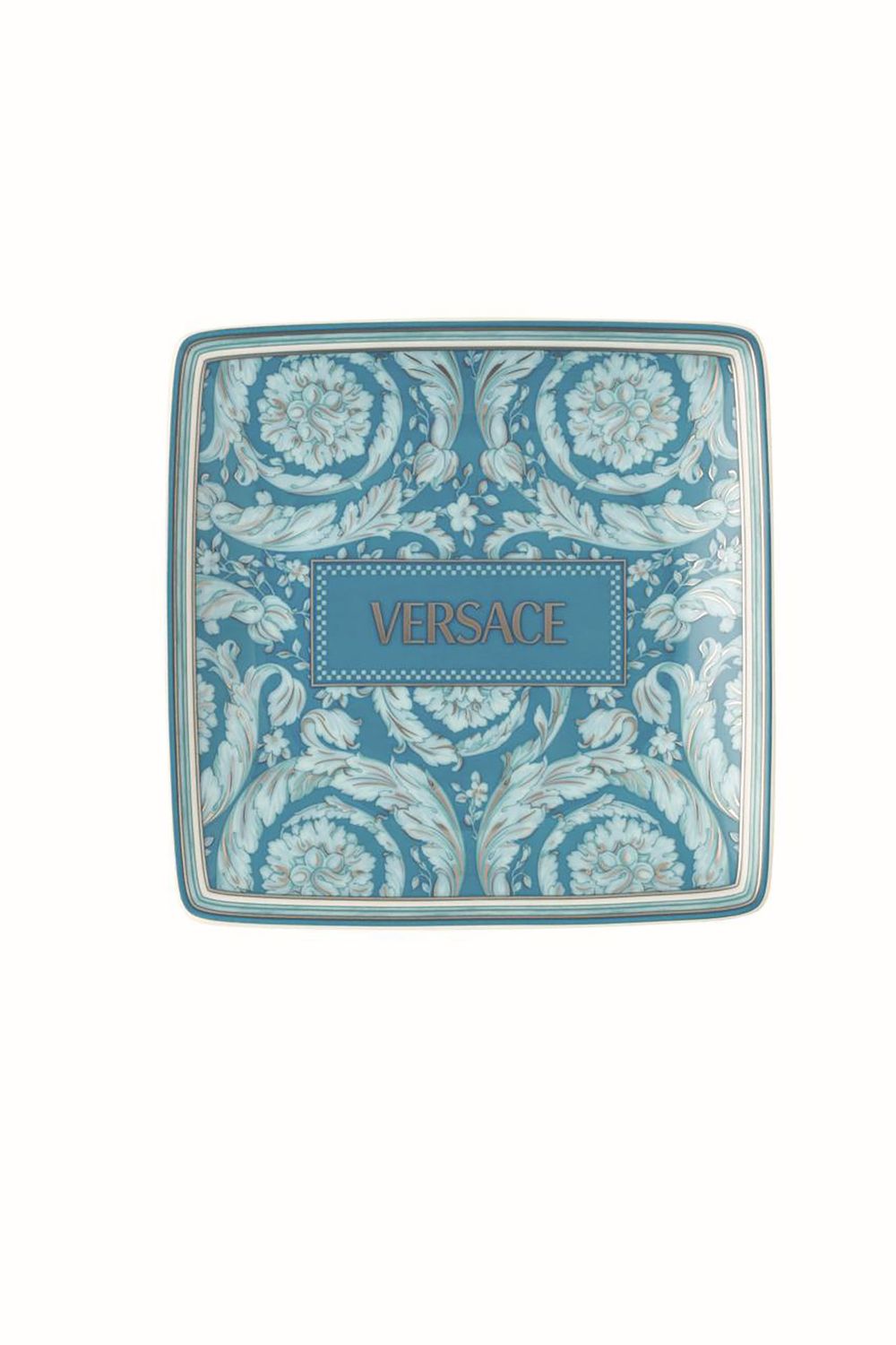 Versace Barocco Teal Canape Dish 4 3/4 Inch Square 11940-403769-15253, MPN: 11940-403769-15253, 790…