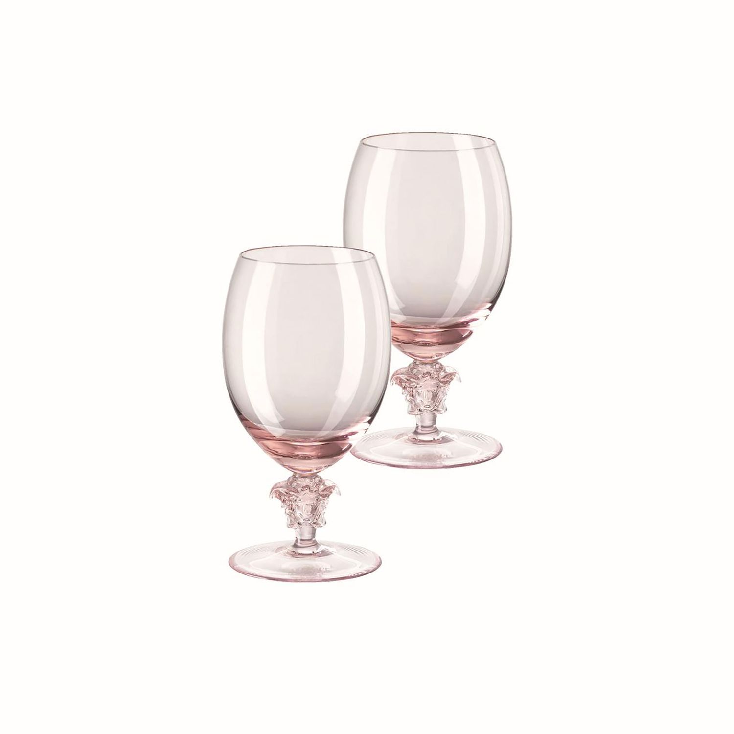 Versace Medusa Lumiere Rose Red Wine Set of Two 6 1/2 Inch 69129-321657-48802, MPN: 69129-321657-48…