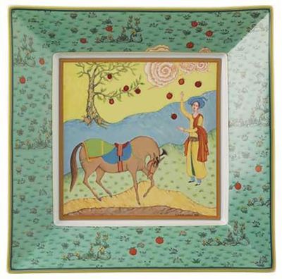 Raynaud Legendes Persanes Vert N 1 Square Trinket Tray 11.02 X 11.02 Inch Gift Box 0291-33-600828, …