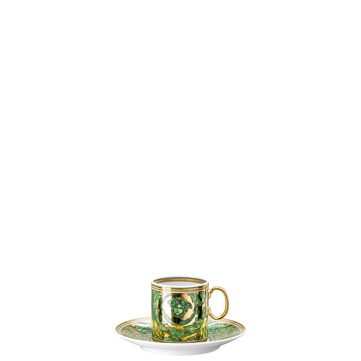 Versace Medusa Garland Green Ad Cup &amp; Saucer 4 1/4 Inch 19335-409959-14715, MPN: 19335-409959-14715…