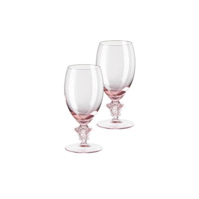 Versace Medusa Lumiere Rose White Wine Set of Two 6 1/2 Inch 69129-321657-48806, MPN: 69129-321657-…