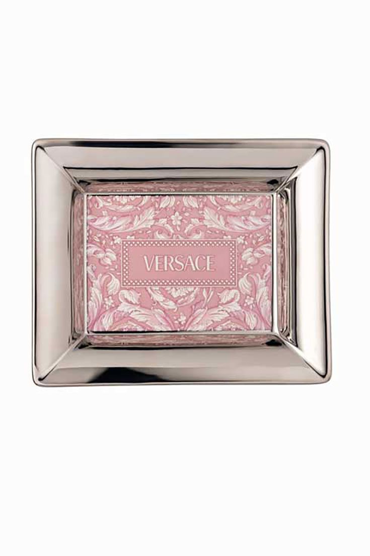 Versace Barocco Rose Tray with Leather Back 6 Inch 14269-403768-25815, MPN: 14269-403768-25815, 790…