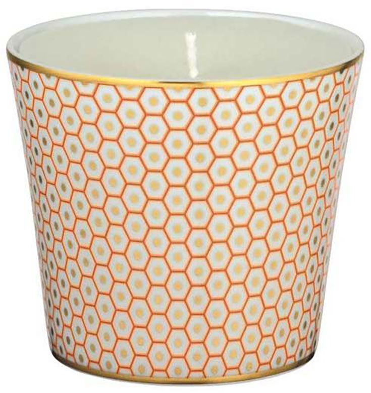 Raynaud Tresor Orange Motif N 3 Candle Pot 3.35 Inch Gift Box 0552-33-607808, MPN: 0552-33-607808,