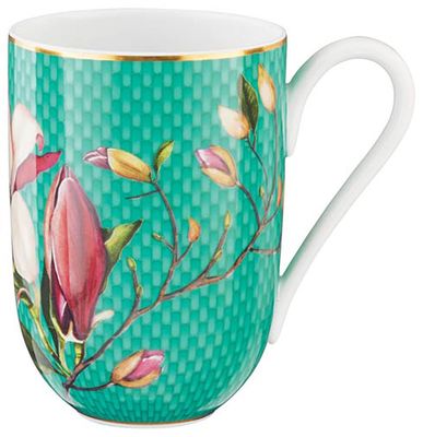 Raynaud Tresor Fleuri Turquoise Magnolia Mug 10 Oz Gift Box 8 cm. 3.15 Inch Diameter 0658-37-314830…