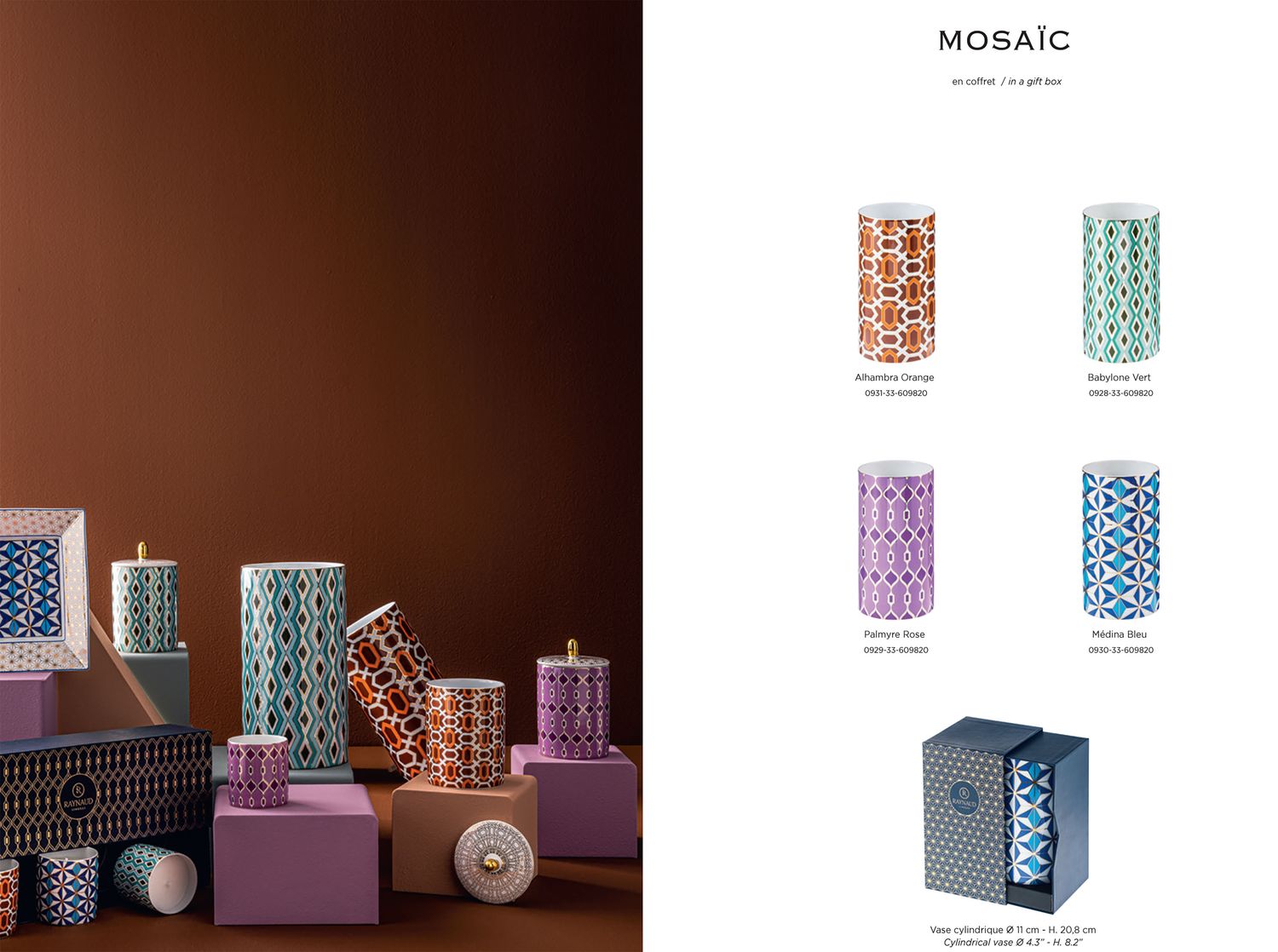 Raynaud Mosaic Palmyre Rose Vase 8.19 Inch Gift Box 0929-33-609820, MPN: 0929-33-609820,