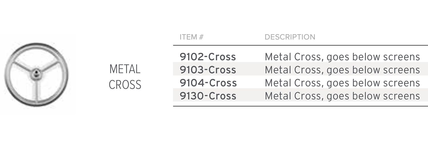 Frieling Metal Cross Under Screen-0104 &amp; 0144, MPN: 9104-CROSS, UPC/EAN: 728547999297