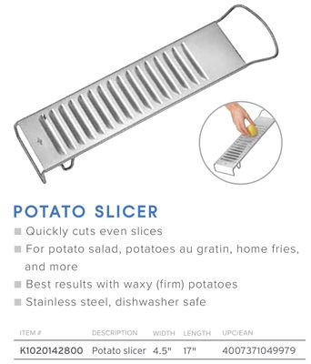 Frieling Potato Slicer Stainless Steel 17 x 4.5 x 1.6 Inch, MPN: K1020142800, UPC/EAN: 4007371049979
