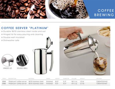 Frieling Insulated Platinum Server polished finish 41 fl. oz., MPN: 116, UPC/EAN: 728547001167