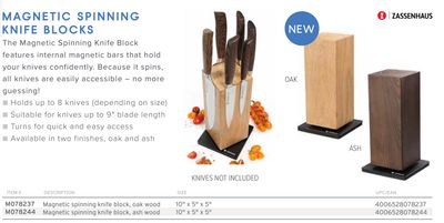 Frieling Magnetic Spinning Knife Block Ash 5 x 5 x 10 Inch, MPN: M078244, UPC/EAN: 4006528078244