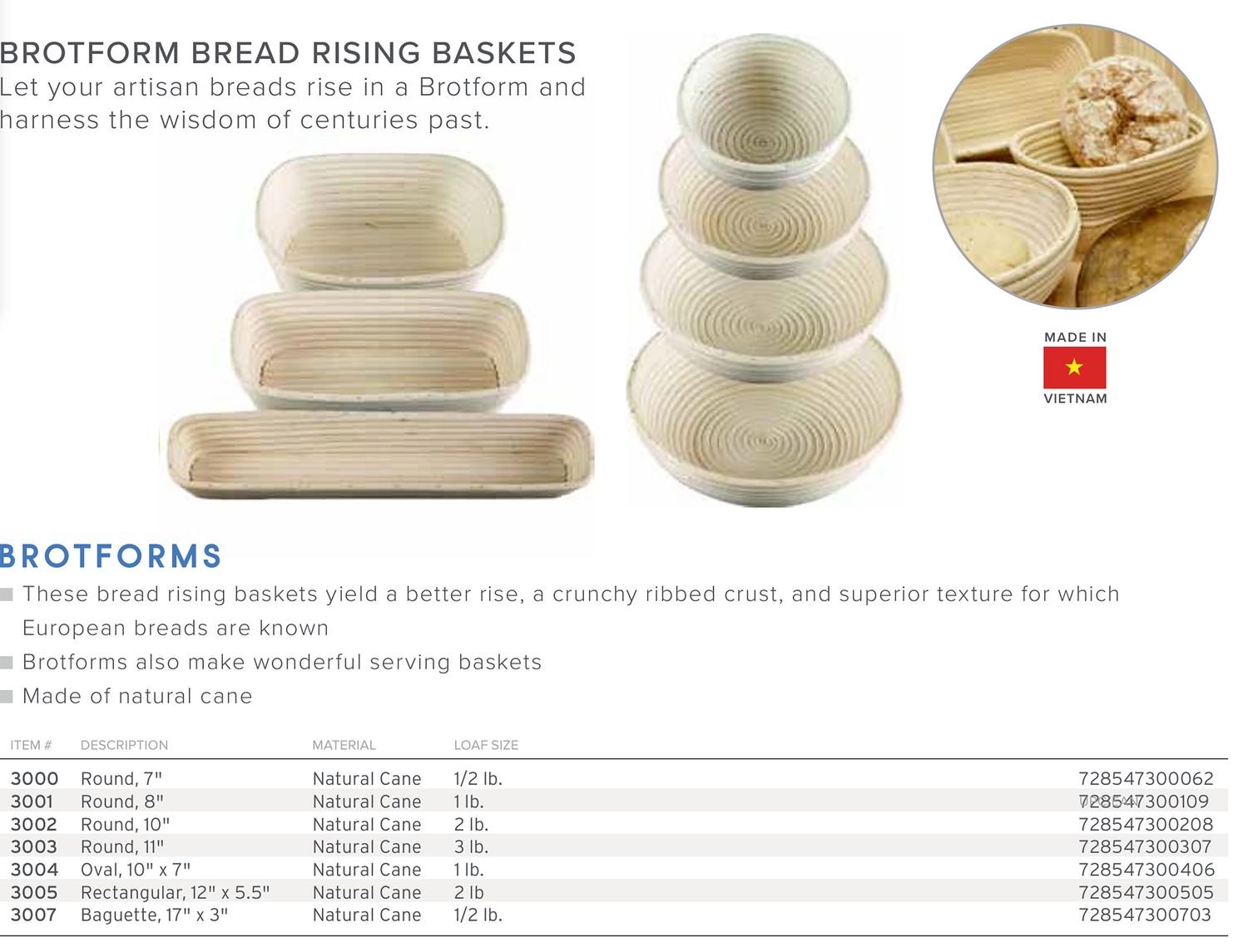 Frieling Brotform round 8 Inch, MPN: 3001, UPC/EAN: 728547300109