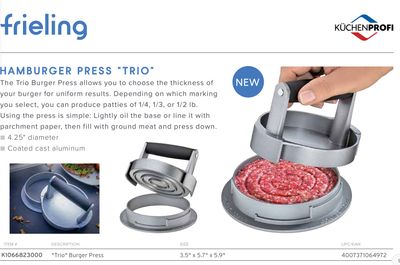 Frieling Trio Burger press, MPN: K1066823000, UPC/EAN: 4007371064972