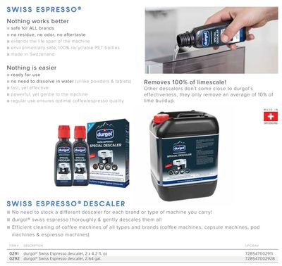 Frieling durgol Swiss Espresso descaler 2.64 gal., MPN: 292, UPC/EAN: 728547002928
