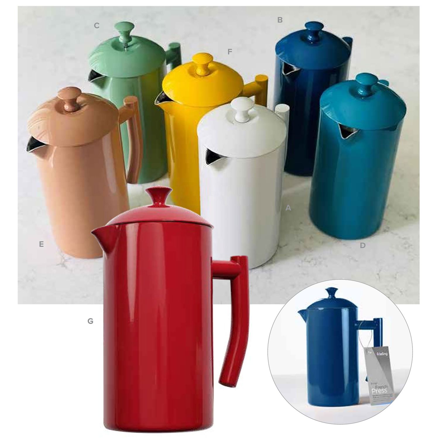 Frieling French Press Multi-color Set 6. 34 fl. oz. One Each Color, MPN: 7000SET, UPC/EAN: 72854717…