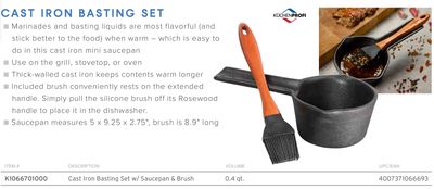 Frieling Cast Iron Basting Set with Saucepan &amp; Brush 0.4qt. 5 X 9.25 X 2.75 Inch, MPN: K1066701000,…