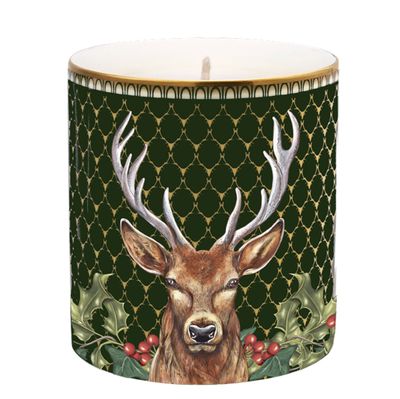 Halcyon Days GC Antler Trellis Green &amp; Stag Scottish Pine Unlidded Candle, MPN: BCGAS09CAG