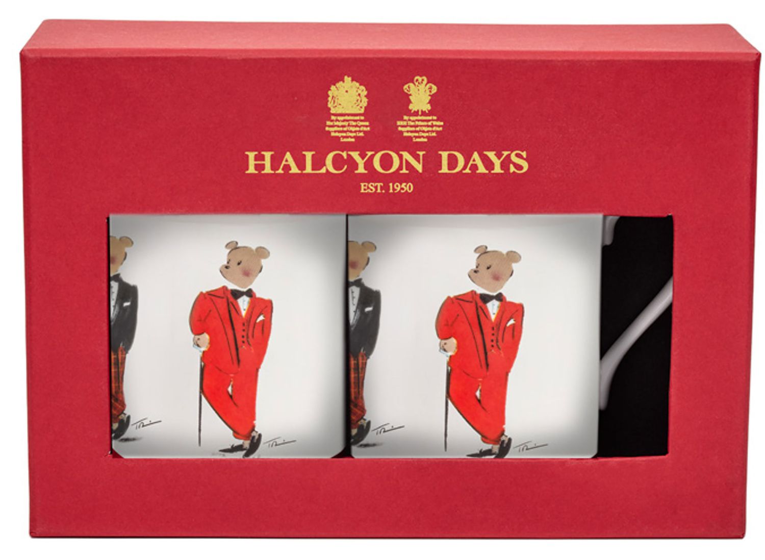 Halcyon Days TR Hal the Bear Mxed N/G Mug Set of 2, MPN: BCHAC01MSN
