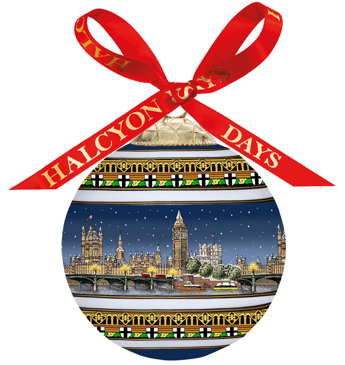 Halcyon Days Westminster at Christmas 3 Inch Bauble Ornament, MPN: BCWAC11XBN