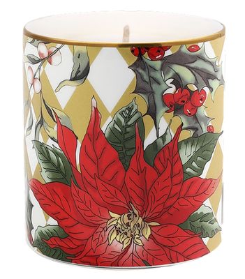 Halcyon Days Parterre Gold with Poinsettia Cinn &amp; Orange Unlidded Candle, MPN: BCPAF16CAG