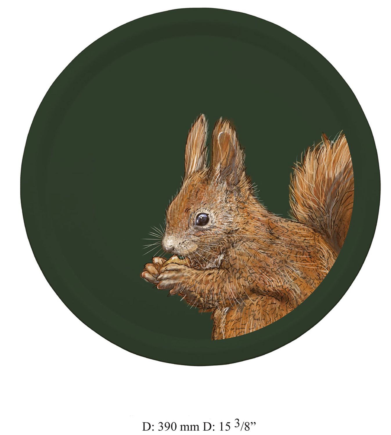 Halcyon Days Woodland Wildlife Squirrel Round Birchwood Tray, MPN: TRWWS09RT