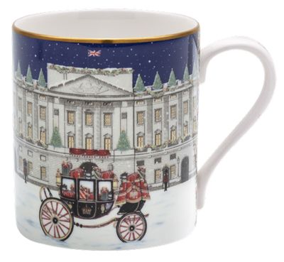 Halcyon Days Buckingham Palace Carriage in the Snow Mug , MPN: BCBPC12MGG