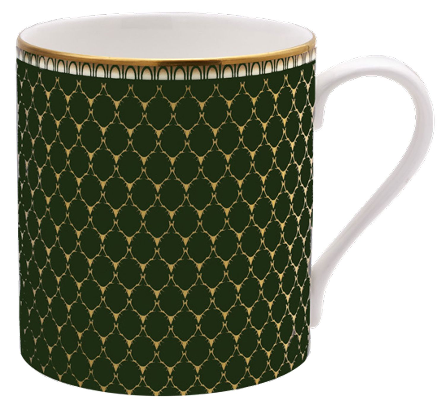 Halcyon Days GC Antler Trellis Dark Green Gold Mug, MPN: BCGAG09MGG
