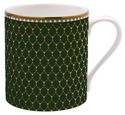 Halcyon Days GC Antler Trellis Dark Green Gold Mug, MPN: BCGAG09MGG
