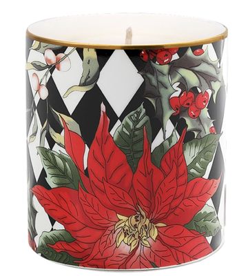 Halcyon Days Parterre Black with Poinsettia Cinn &amp; Orange Unlidded Candle, MPN: BCPAF02CAG