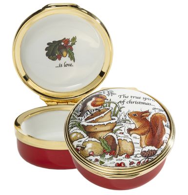Halcyon Days Woodland in the Snow Enamel Box , MPN: ENWIS0601G
