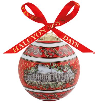 Halcyon Days Buckingham Palace Red Bauble Ornament , MPN: BCBKP06XBN