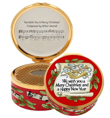 Halcyon Days We wish you a Merry Christmas Musical Enamel Box, MPN: ENWWY0133MG