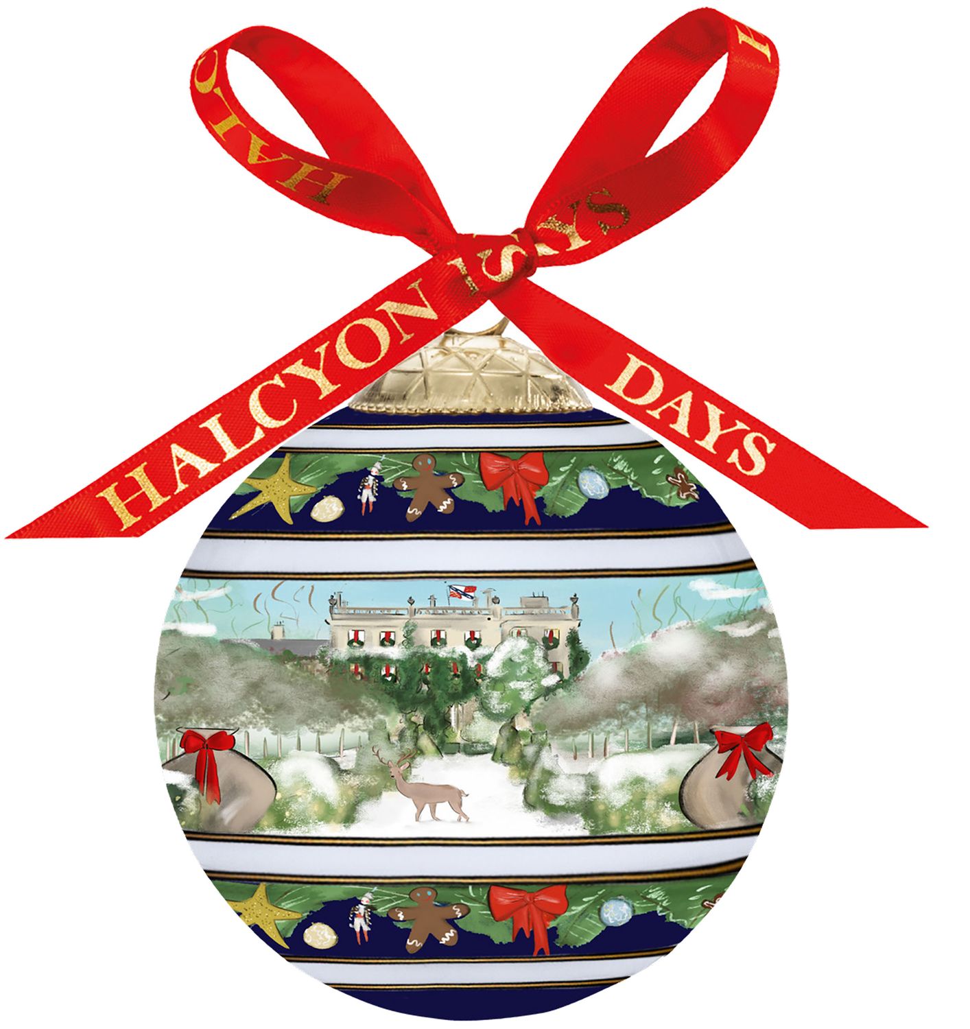 Halcyon Days TR Highgrove at Christmas 3 Inch Bauble Ornament, MPN: BCHAC01XBN