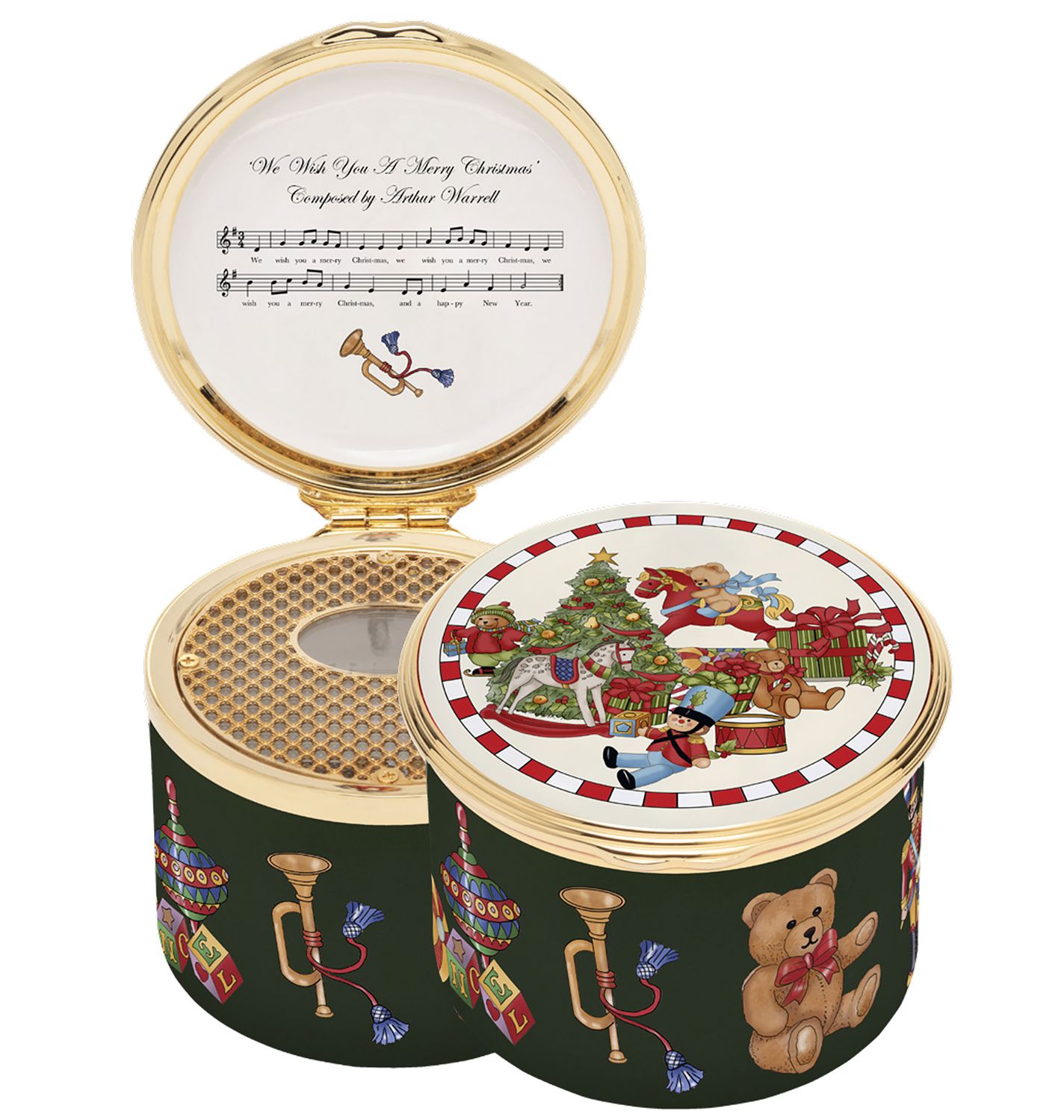 Halcyon Days Christmas Nursery Box We Wish You Musical Enamel Box, MPN: ENCHN0133MG