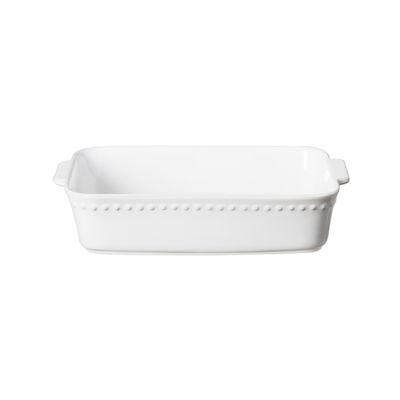 Costa Nova Pearl White Rectangular Baker 13 Inch, PER333-WHI, 5606739956608