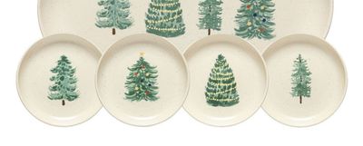 Casafina Pacifica Christmas Tree Set 4 Appetizer Plate 16, SOPS19-CHT, 560673983068