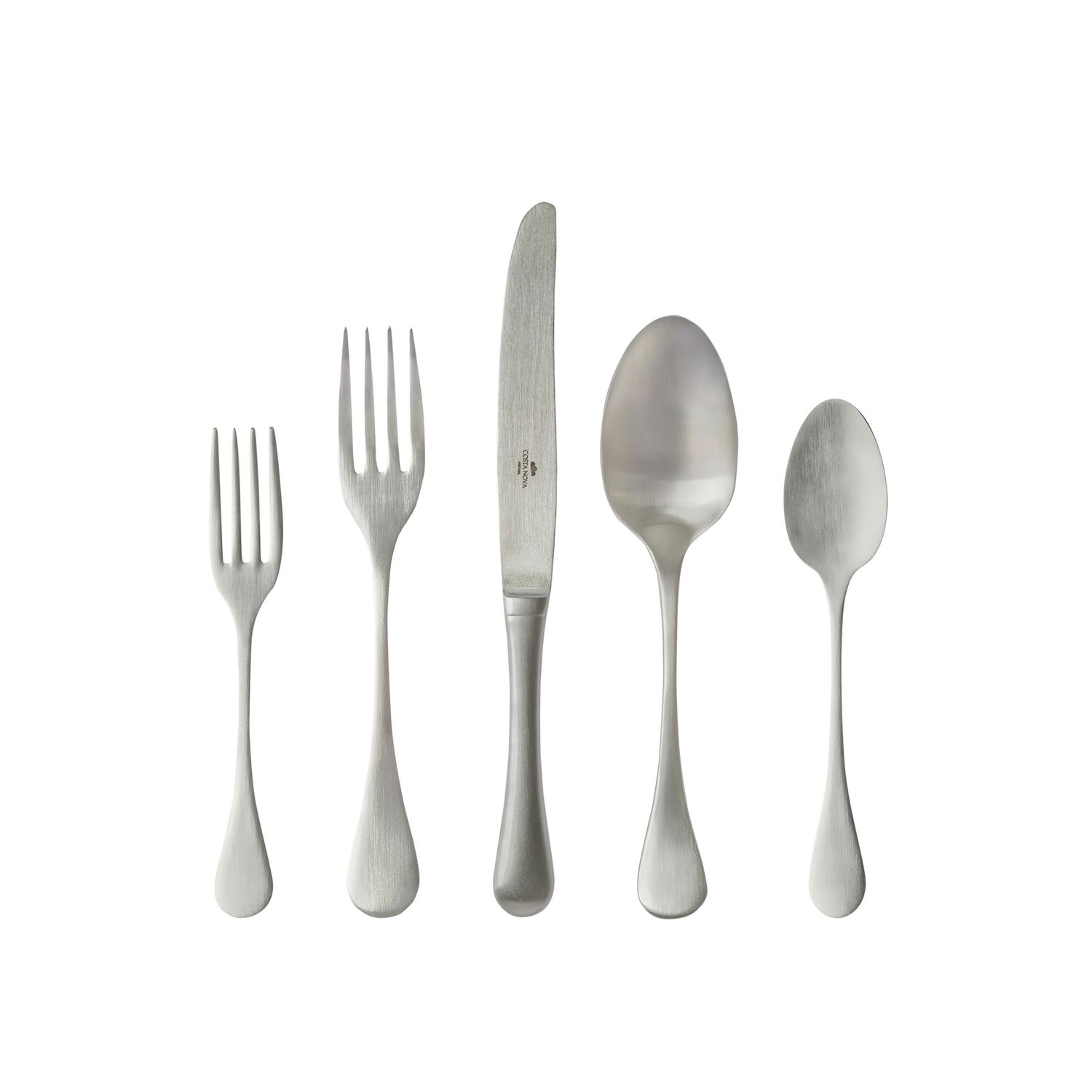 Costa Nova Antigo Brushed Flatware 5 Piece Place Setting With Box, C20266-BRS, 5606739936419