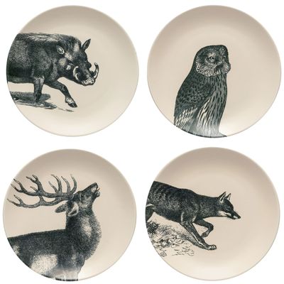 Costa Nova Elements Fauna Set 4 Salad Dessert Plates 9, COPS03-FAU, 5606739961527