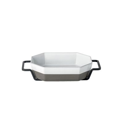 Costa Nova Plano Ecogres White Octagonal Baker 9 Inch With Metal Holder 1, 1POR222e-WHI, 5606739960…